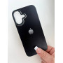 Чорний преміум чохол з яблучком для iPhone 16 